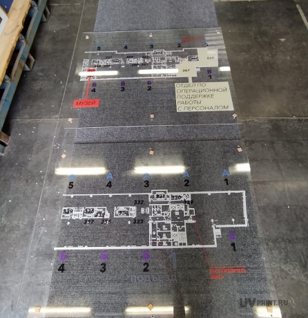 Изображение выполненных работ: УФ-печать на стекле — Схема этажей