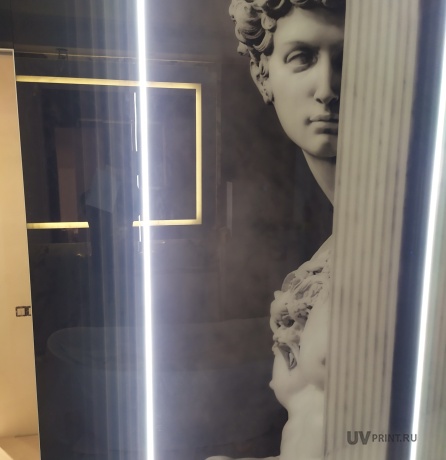 Изображение выполненных работ: УФ-печать на стекле — Облицовка стен в ванной