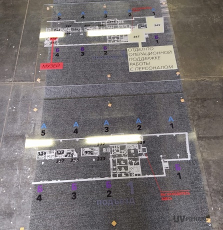 Изображение выполненных работ: УФ-печать на стекле — Схема этажей